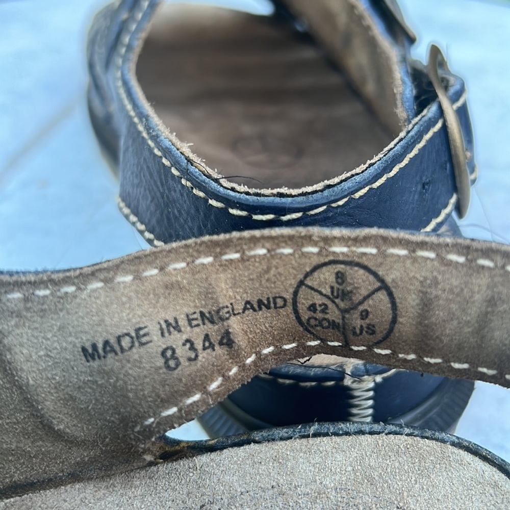 🏴 Blue Vintage Dr. Martens MIE Double Buckle Cut-Out Sandals UK 8 - Picture 10 of 16
